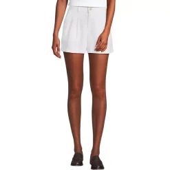 Women's High Rise Pleated A-line 5" Linen Shorts