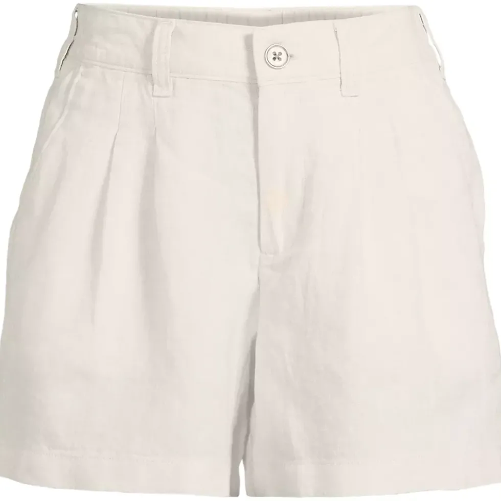 Women's High Rise Pleated A-line 5" Linen Shorts