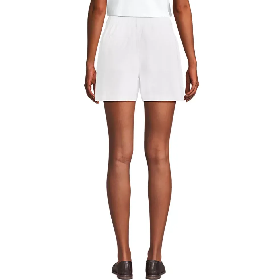 Women's High Rise Pleated A-line 5" Linen Shorts