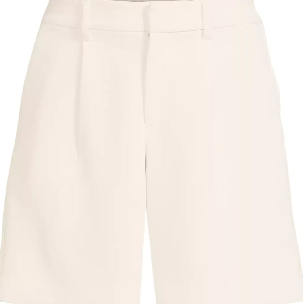 Women's High Rise Pleated Crepe 7" Shorts