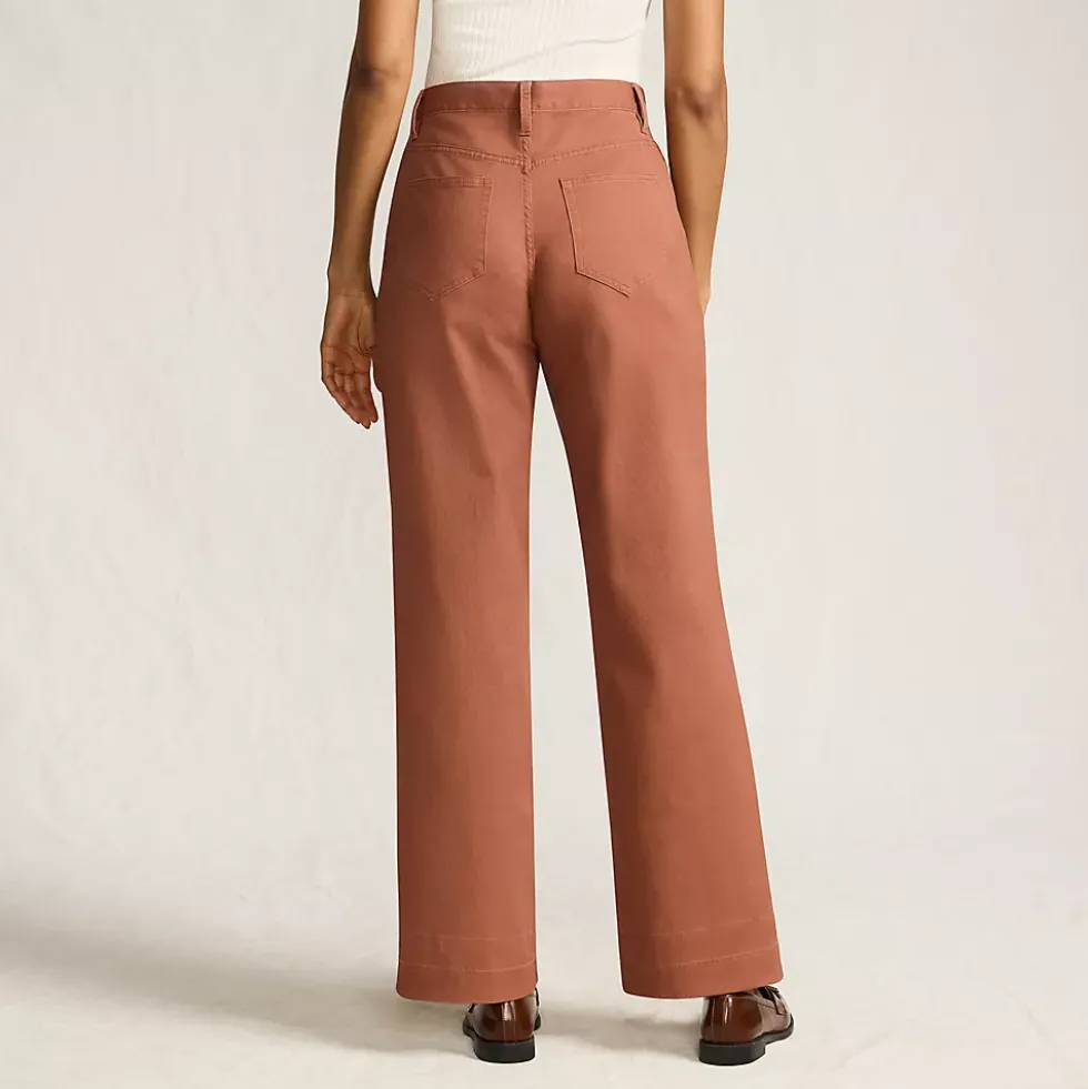 Women's High Rise 5 Pocket Wide Leg Chino Pants
