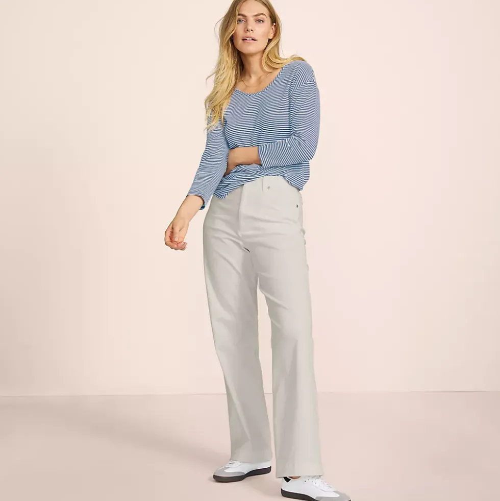 Women's High Rise 5 Pocket Wide Leg Chino Pants