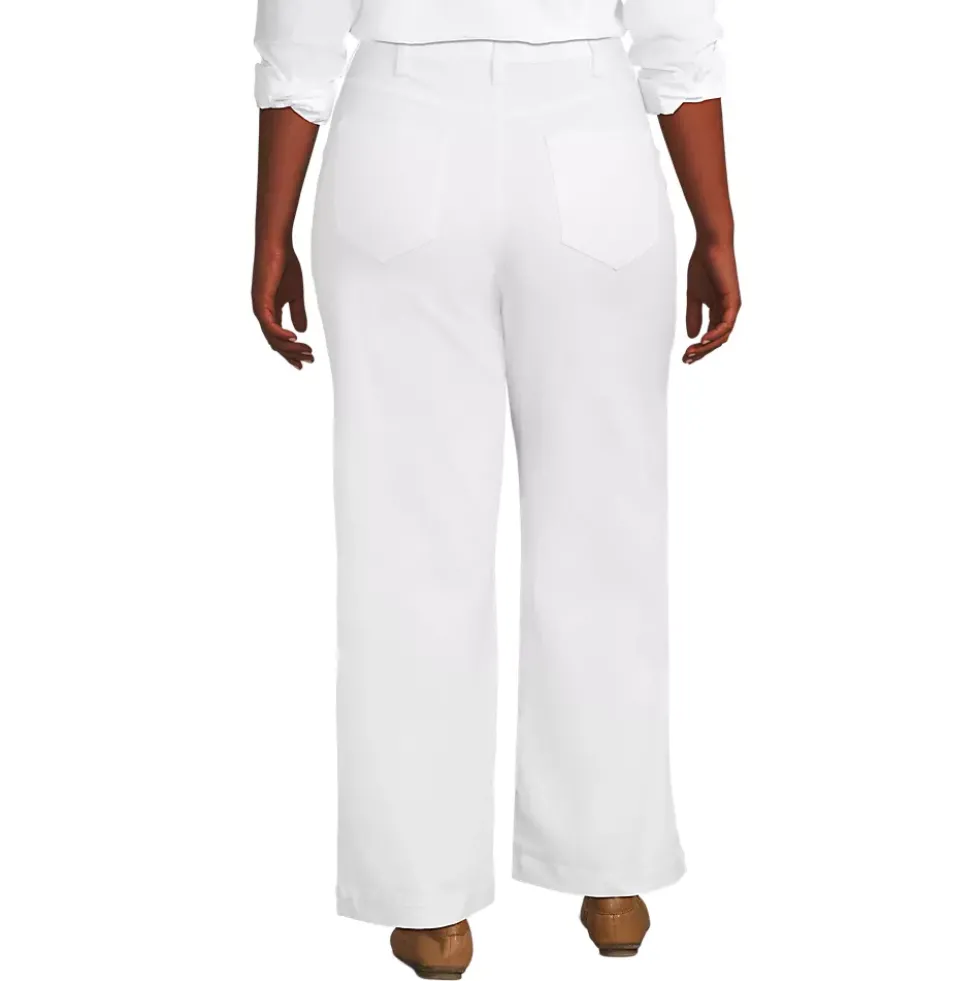 Women's High Rise 5 Pocket Wide Leg Chino Pants