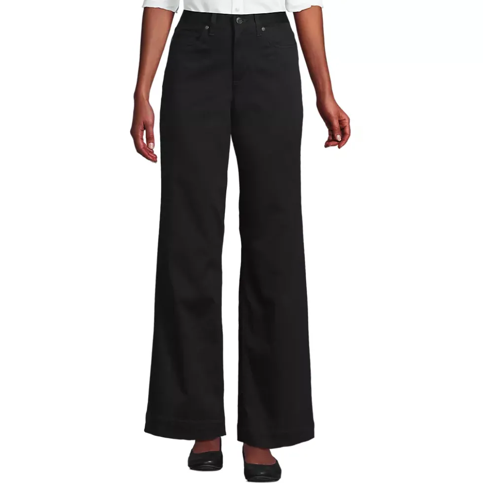 Women's High Rise 5 Pocket Wide Leg Chino Pants