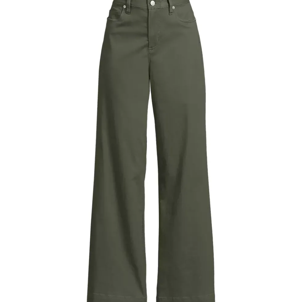 Women's High Rise 5 Pocket Wide Leg Chino Pants