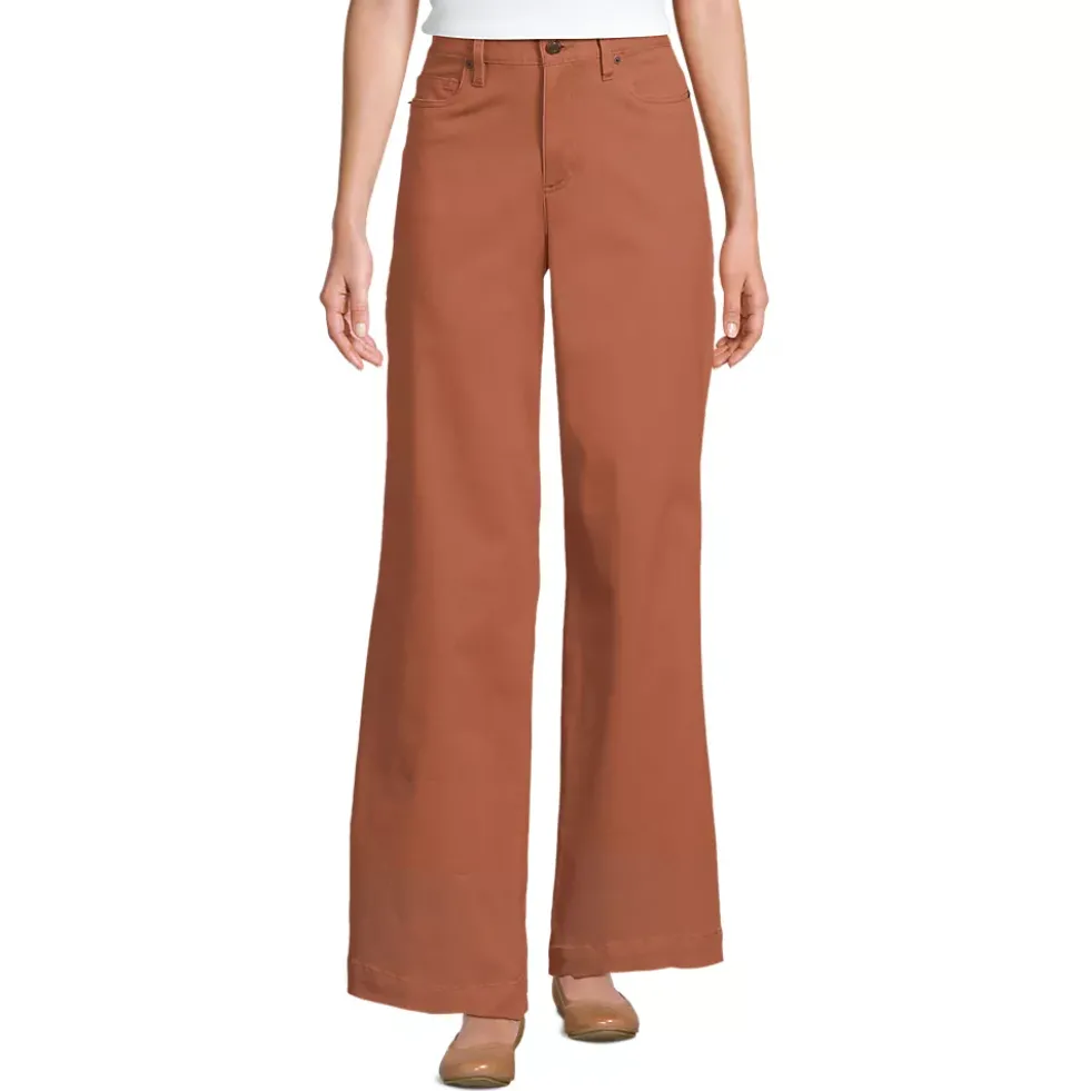 Women's High Rise 5 Pocket Wide Leg Chino Pants
