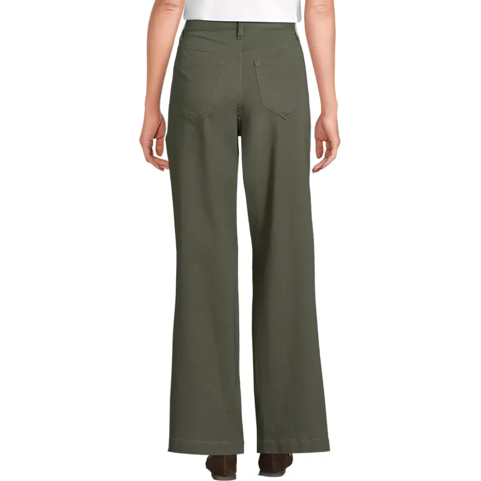 Women's High Rise 5 Pocket Wide Leg Chino Pants