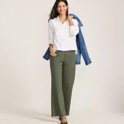 Women's High Rise 5 Pocket Wide Leg Chino Pants