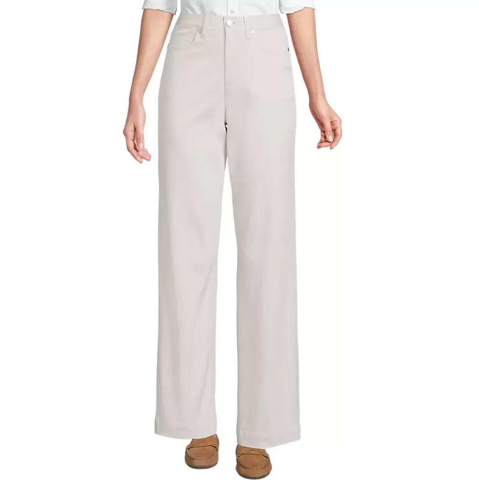 Women's High Rise 5 Pocket Wide Leg Chino Pants