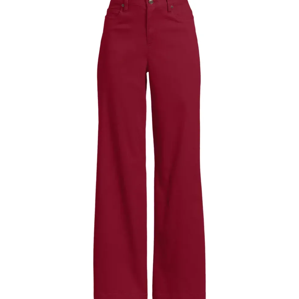 Women's High Rise 5 Pocket Wide Leg Chino Pants