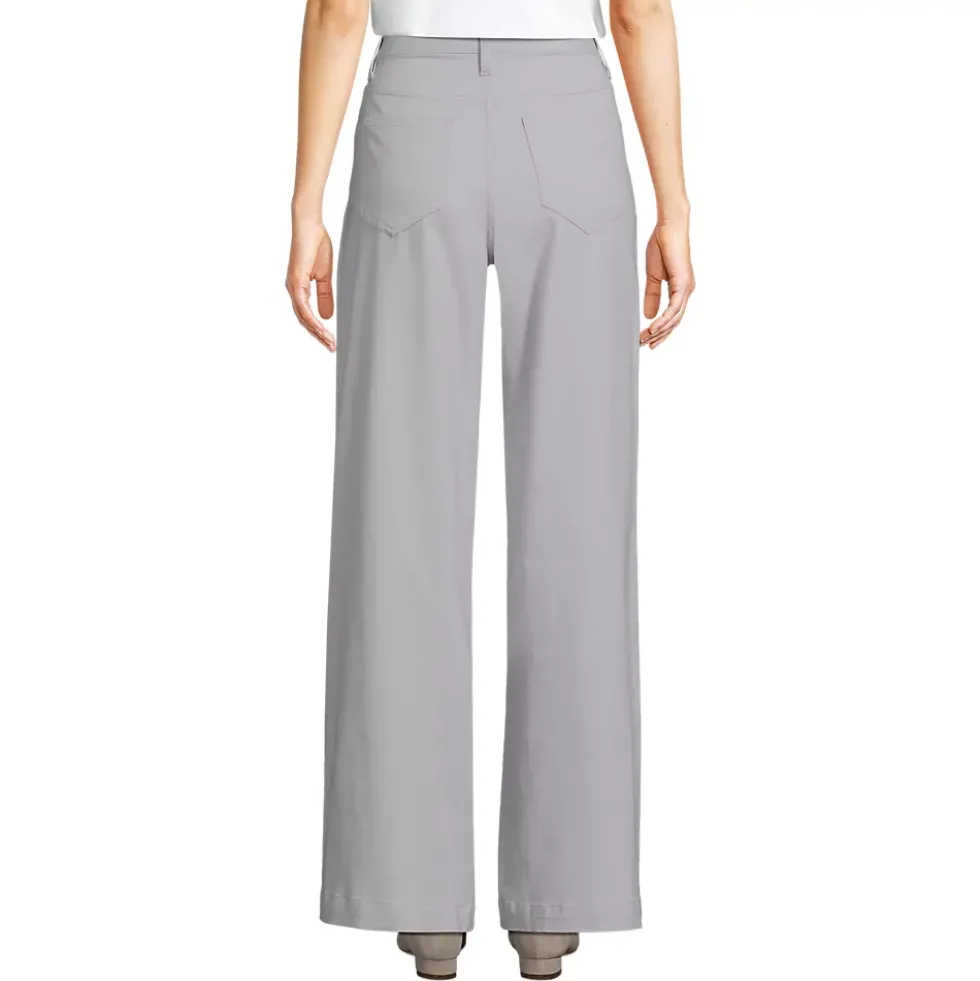 Women's High Rise 5 Pocket Wide Leg Chino Pants
