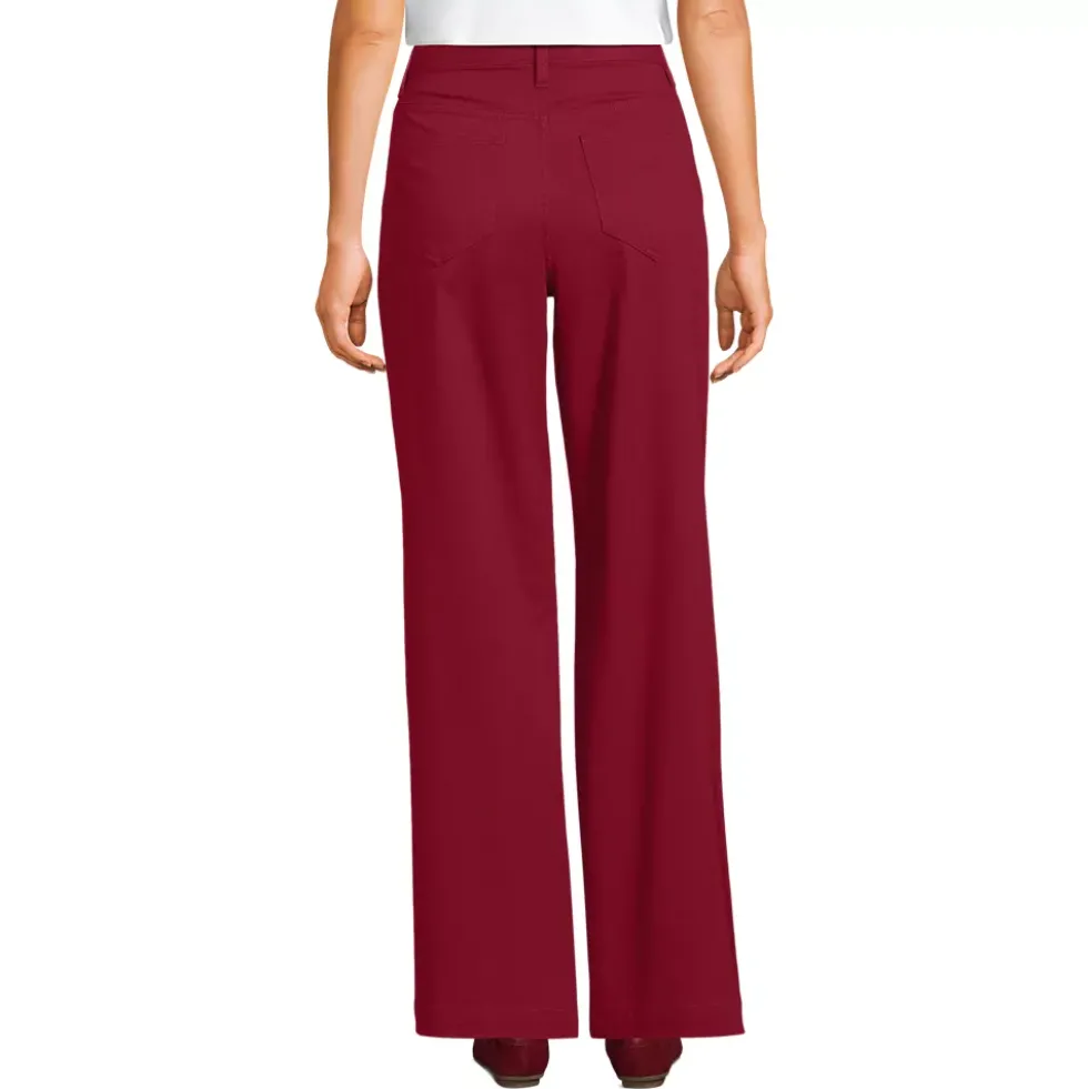 Women's High Rise 5 Pocket Wide Leg Chino Pants