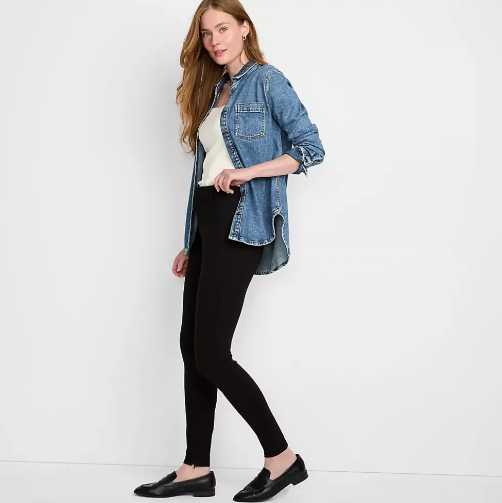 Women's High Rise Ponte Polished Leggings
