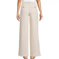 Women's High Rise Soft Denim Pleated Wide Leg Trousers