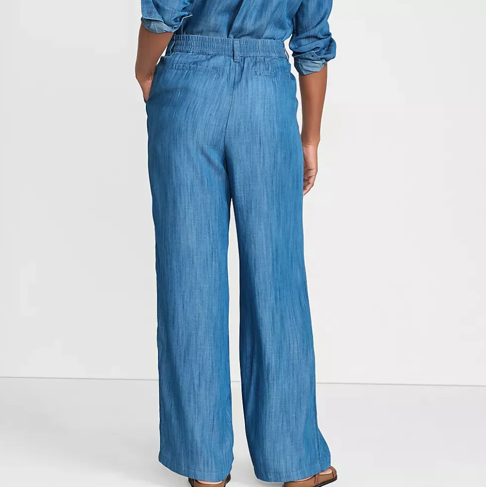 Women's High Rise TENCEL™ Fiber Pleated Wide Leg Pants