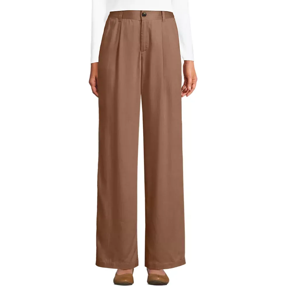 Women's High Rise TENCEL™ Fiber Pleated Wide Leg Pants
