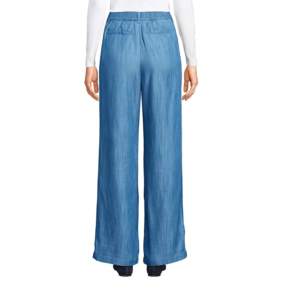 Women's High Rise TENCEL™ Fiber Pleated Wide Leg Pants