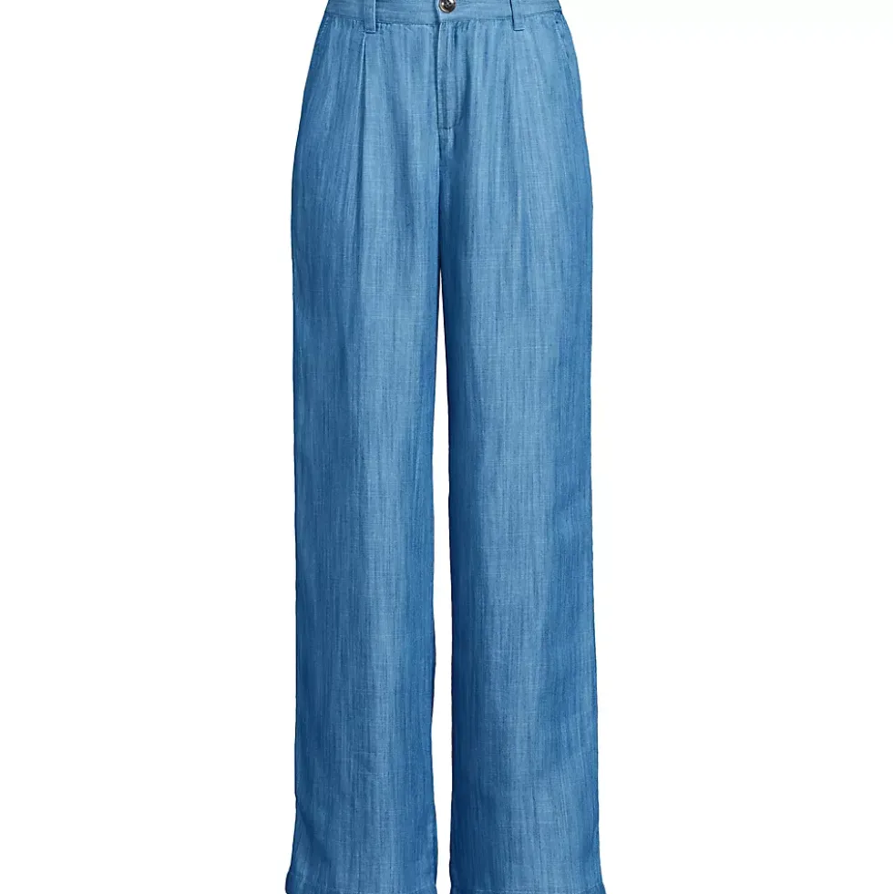 Women's High Rise TENCEL™ Fiber Pleated Wide Leg Pants