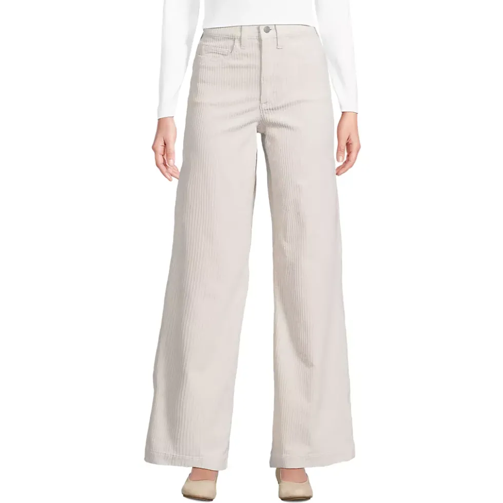 Women's High Rise Wide Leg Corduroy Pants