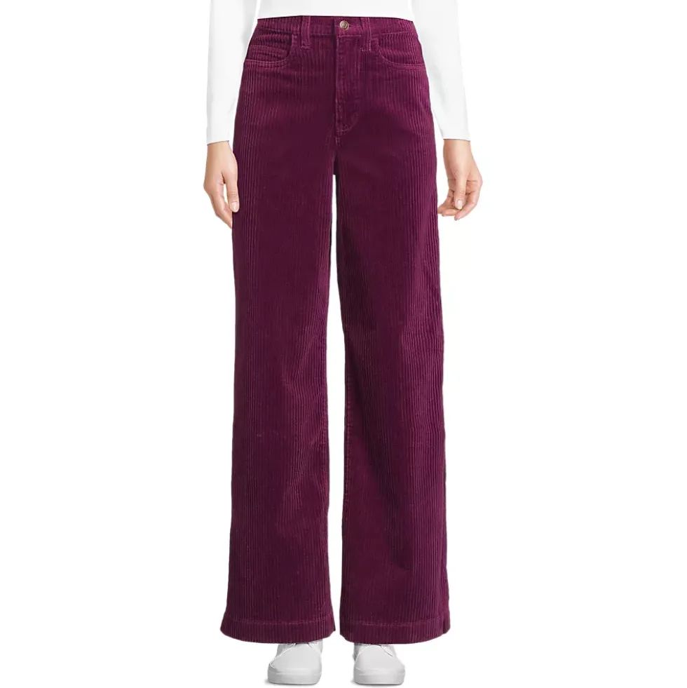 Women's High Rise Wide Leg Corduroy Pants