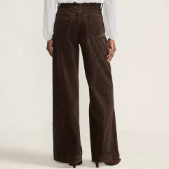 Women's High Rise Wide Leg Corduroy Pants