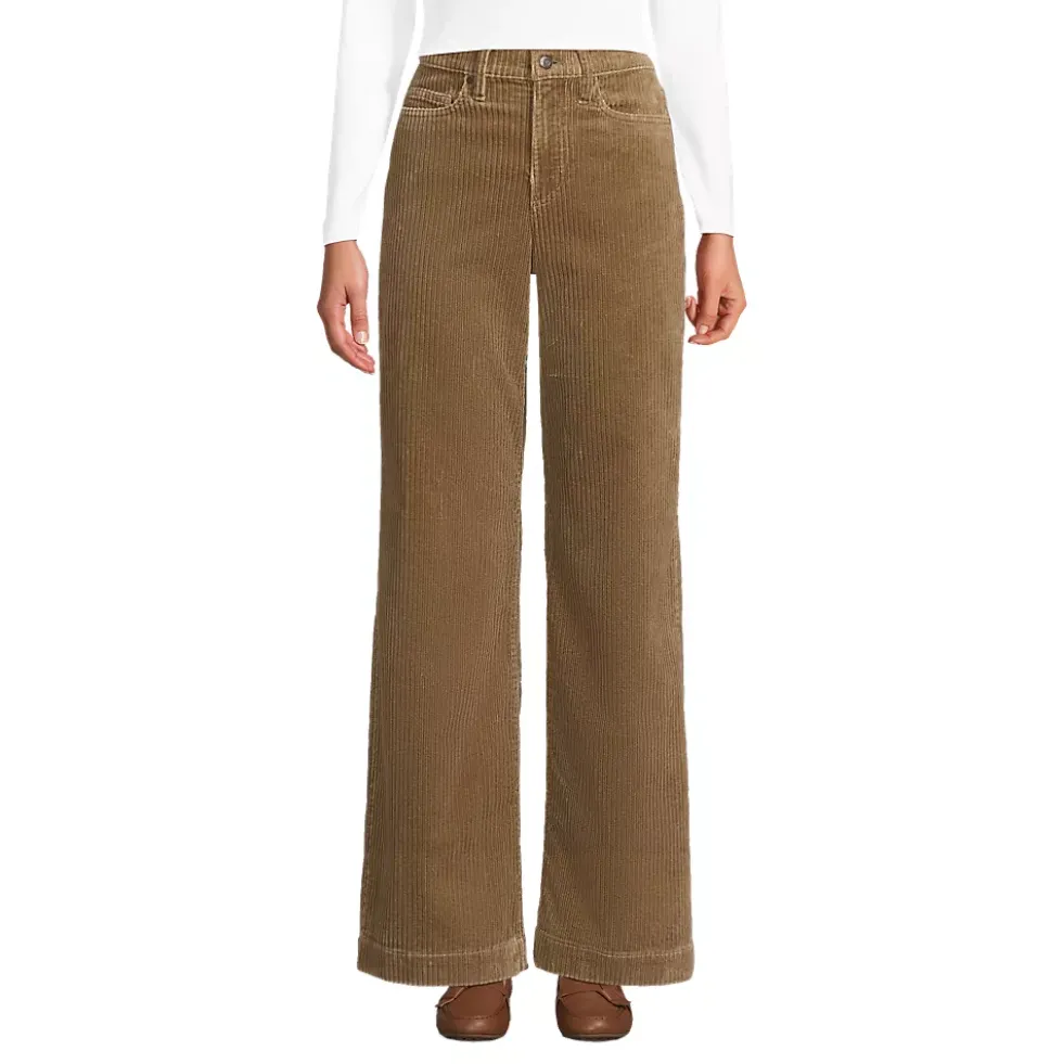 Women's High Rise Wide Leg Corduroy Pants