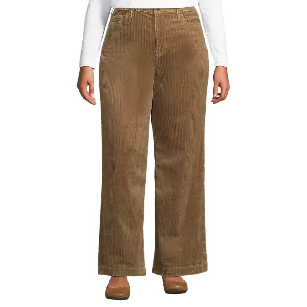 Women's High Rise Wide Leg Corduroy Pants