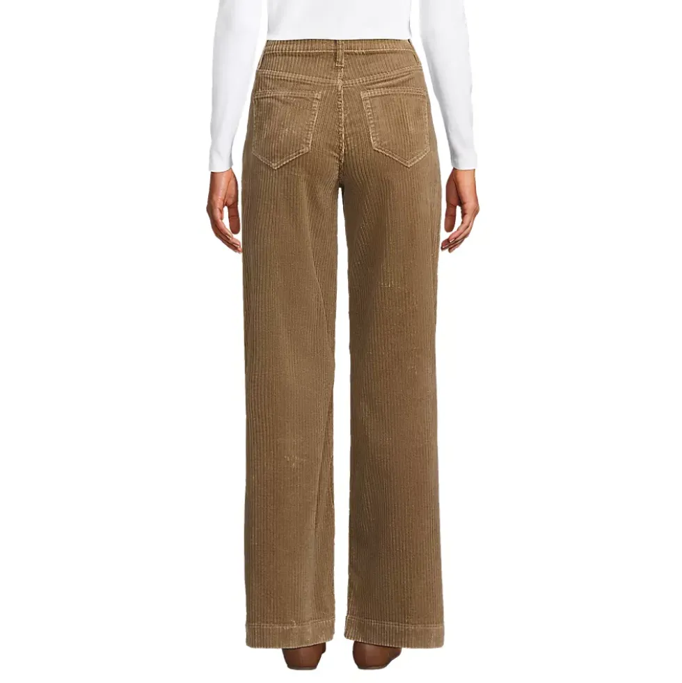 Women's High Rise Wide Leg Corduroy Pants
