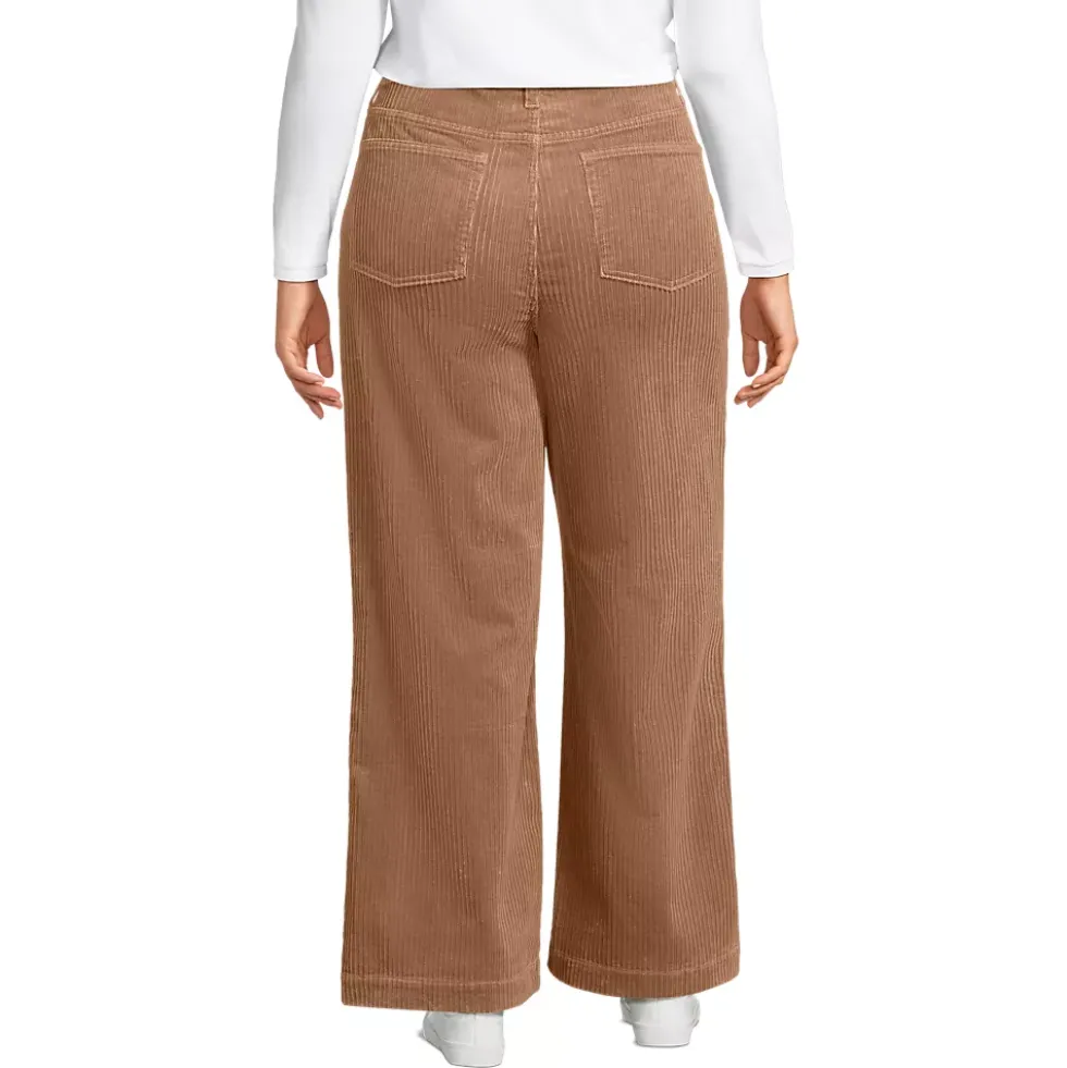 Women's High Rise Wide Leg Corduroy Pants