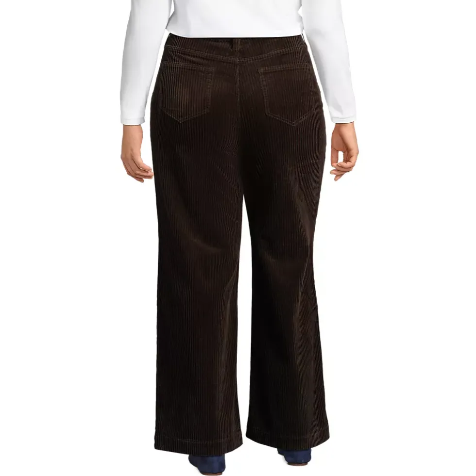 Women's High Rise Wide Leg Corduroy Pants