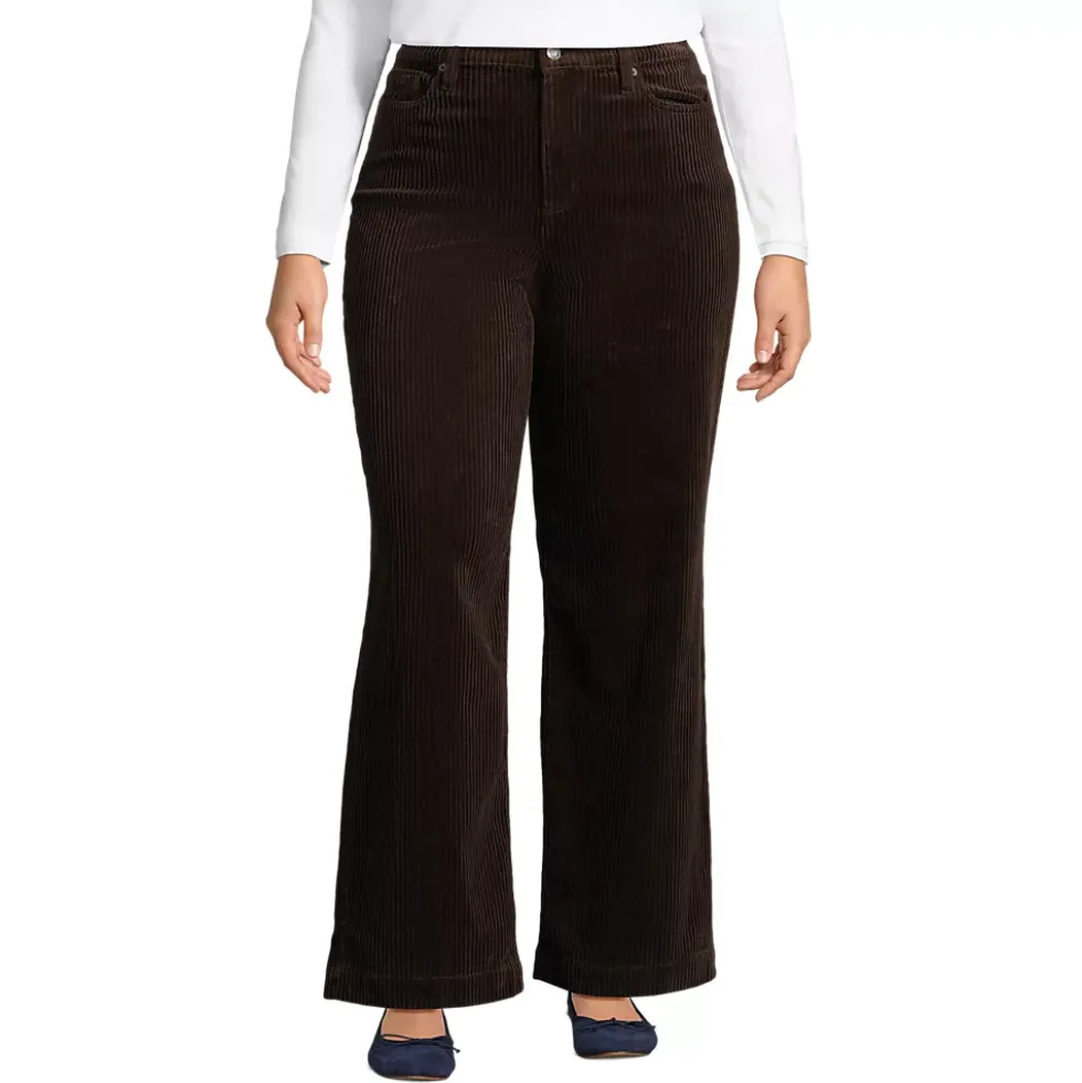 Women's High Rise Wide Leg Corduroy Pants
