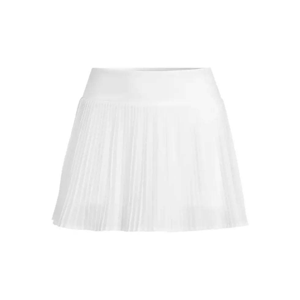 Women's High Waisted Pleated Woven Swim Skort