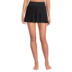 Women's High Waisted Pleated Woven Swim Skort