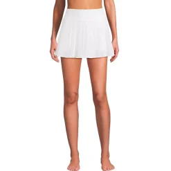 Women's High Waisted Pleated Woven Swim Skort