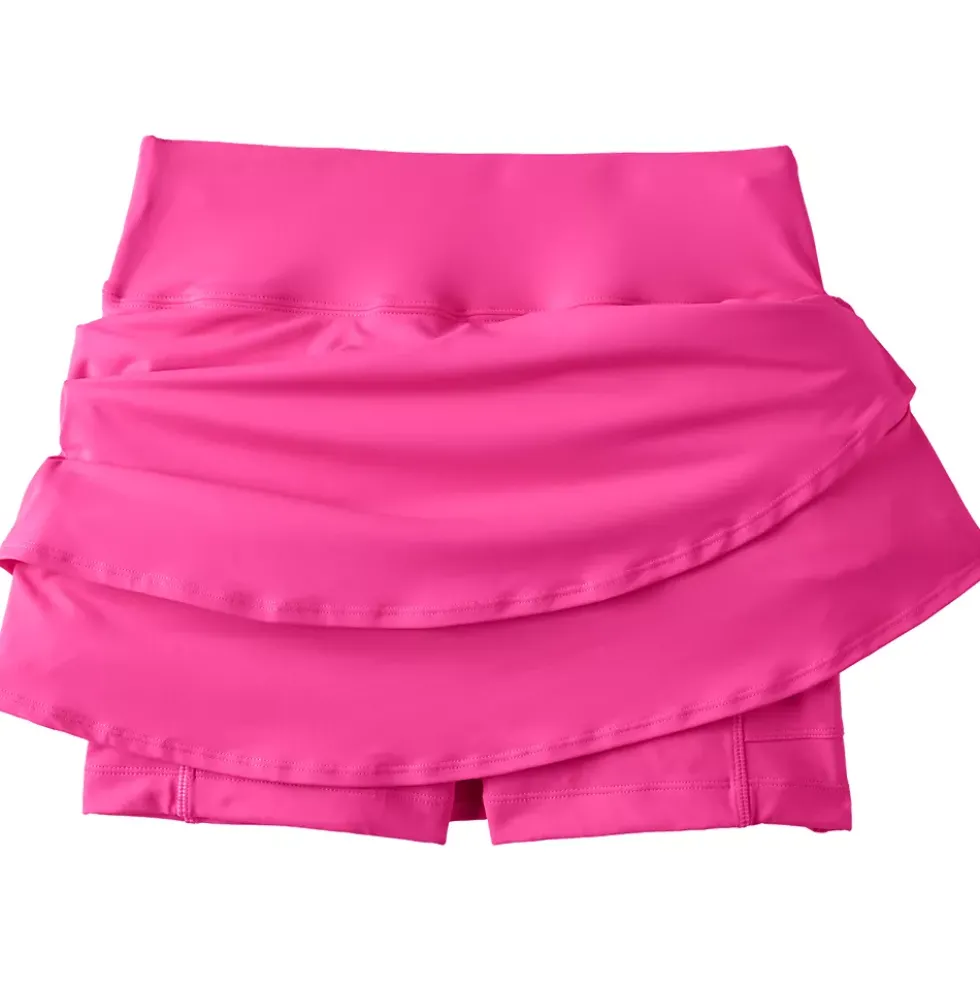 Women's High Waisted Tulip Hem Swim Skort