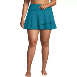 Women's High Waisted Tulip Hem Swim Skort