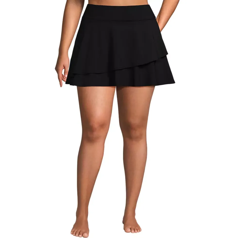 Women's High Waisted Tulip Hem Swim Skort