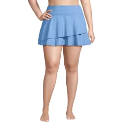 Women's High Waisted Tulip Hem Swim Skort