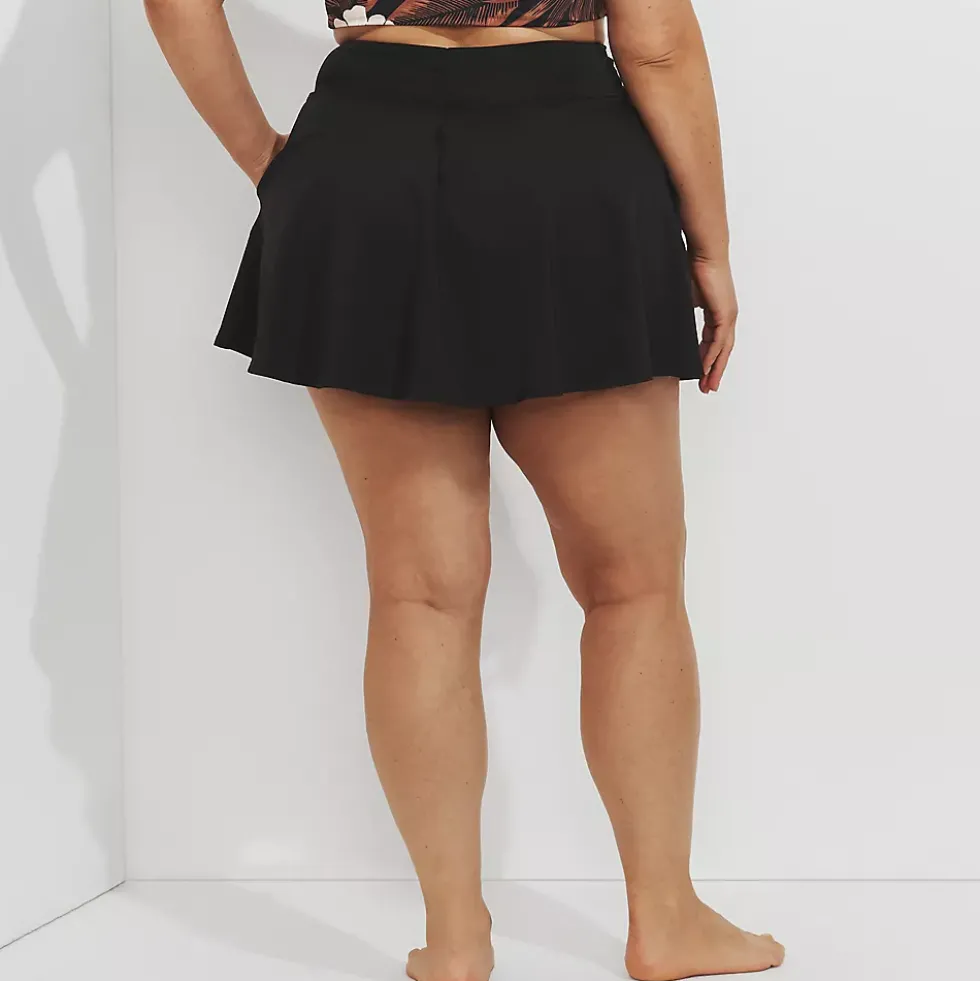 Women's High Waisted Tulip Hem Swim Skort