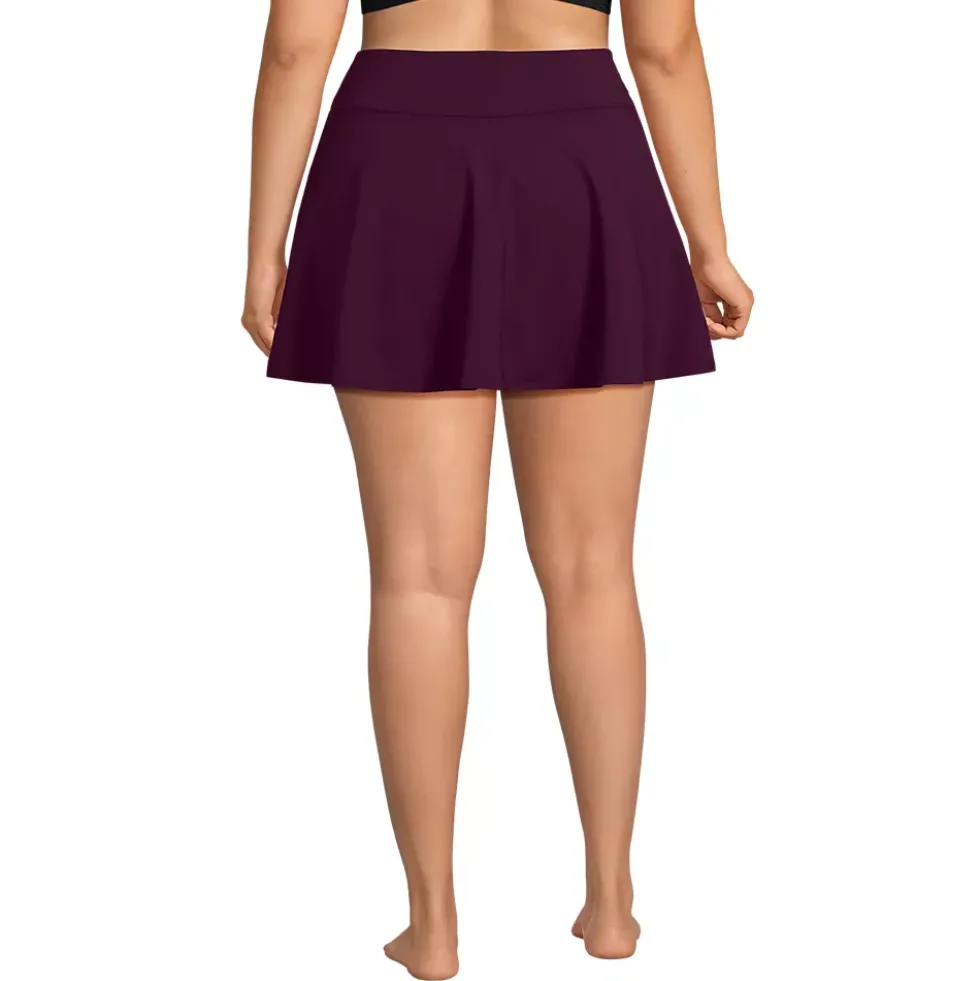 Women's High Waisted Tulip Hem Swim Skort