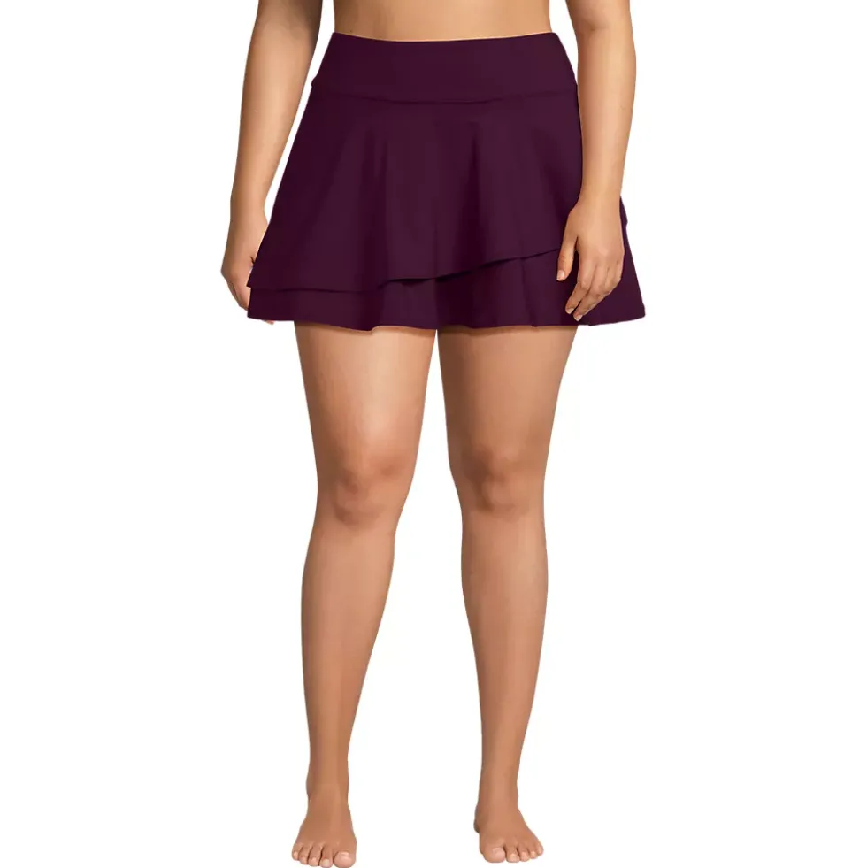 Women's High Waisted Tulip Hem Swim Skort