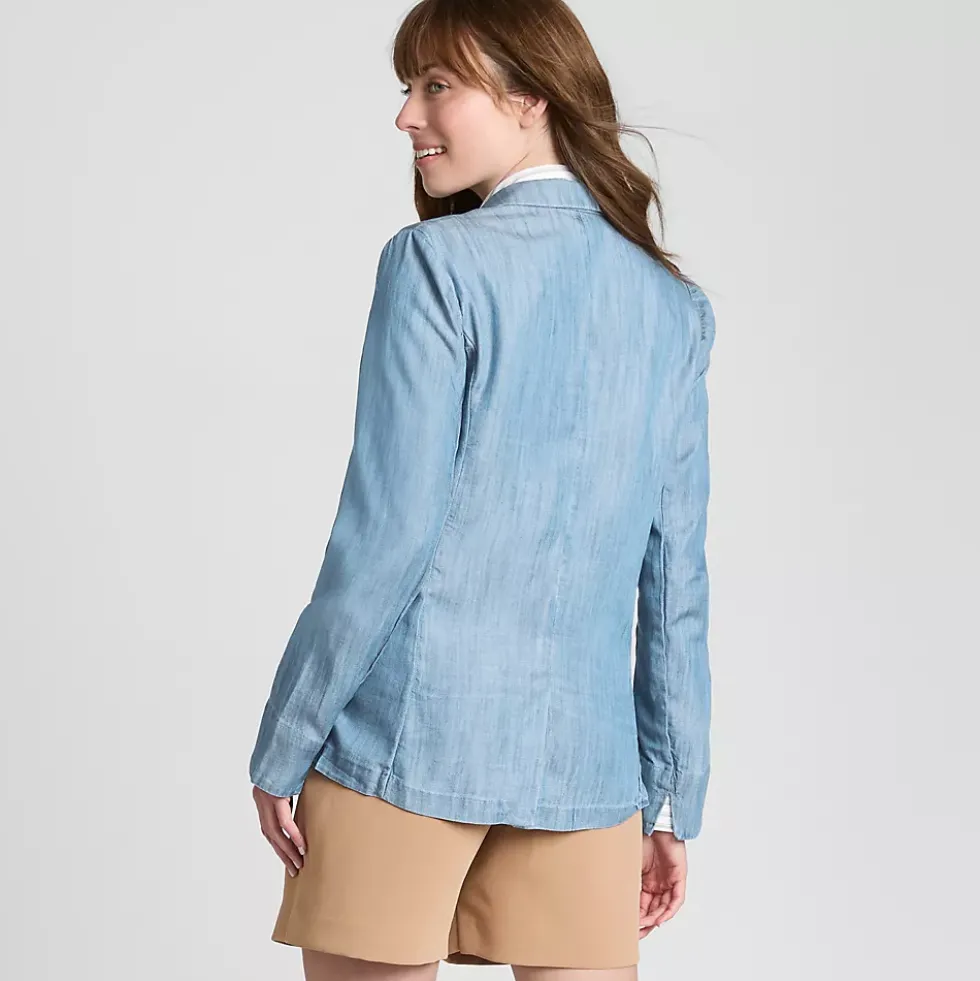 Women's Indigo TENCEL™ Fiber Relaxed Blazer