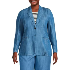 Women's Indigo TENCEL™ Fiber Relaxed Blazer