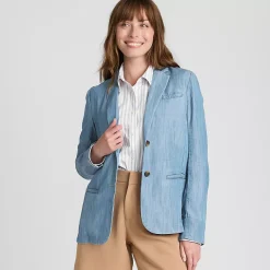 Women's Indigo TENCEL™ Fiber Relaxed Blazer