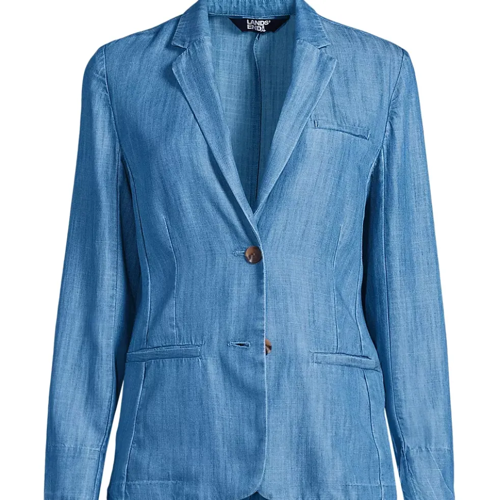 Women's Indigo TENCEL™ Fiber Relaxed Blazer