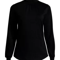 Women's Jersey Long Sleeve Gathered Mock