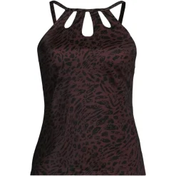 Women's Keyhole Halter Tankini Swimsuit Top