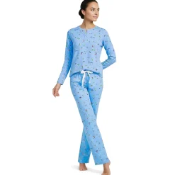 Women's Knit 2 Piece Pajama Set - Long Sleeve Top and Pants