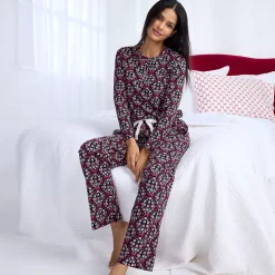 Women's Knit 2 Piece Pajama Set - Long Sleeve Top and Pants