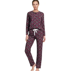 Women's Knit 2 Piece Pajama Set - Long Sleeve Top and Pants